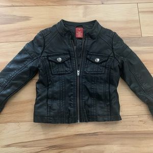 Toddler girl leather jacket
